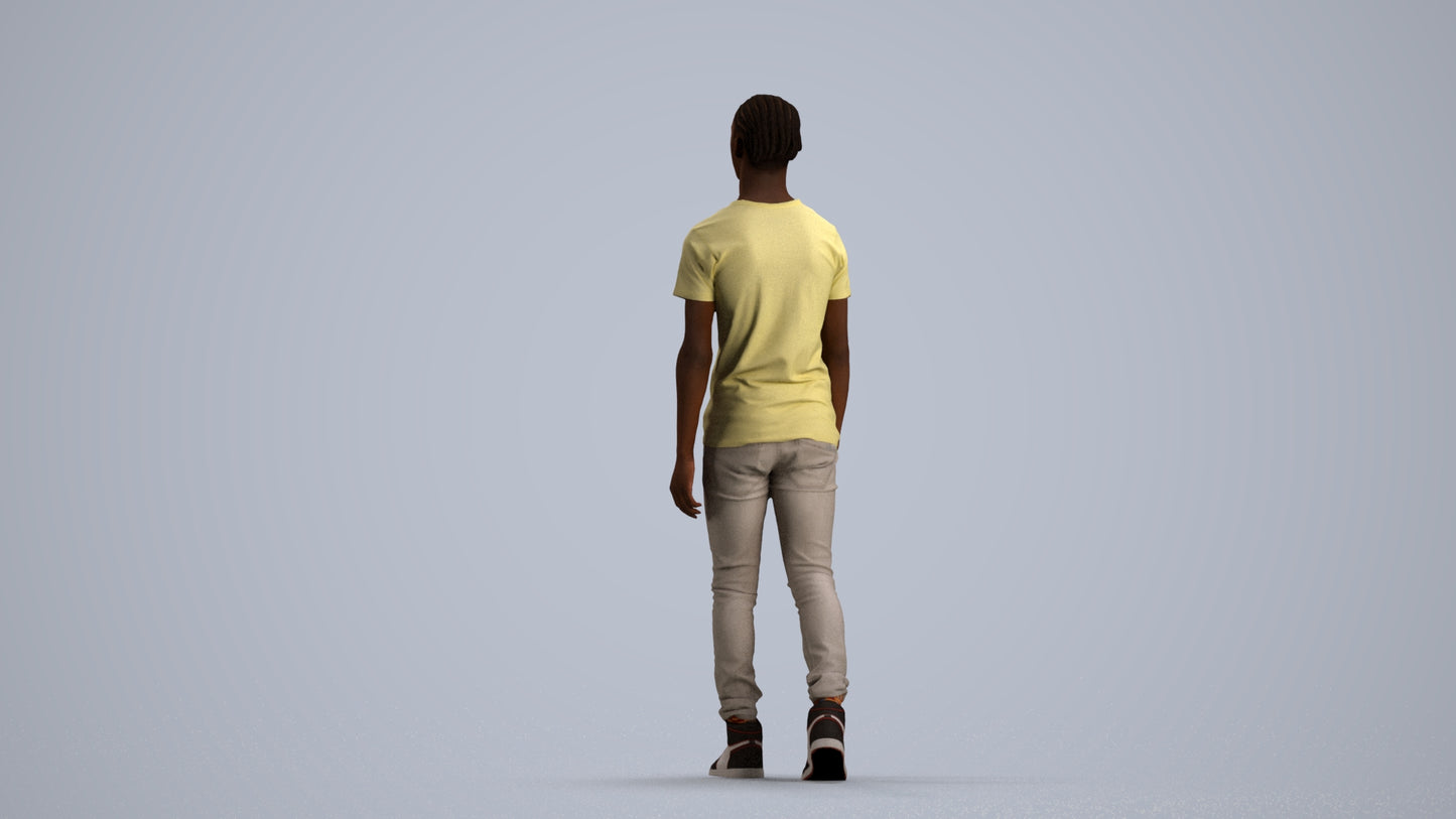 realistic 3D people boy casual kids, render-ready for V-Ray and Corona, FBX OBJ, front view render