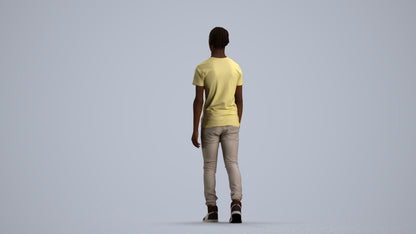 realistic 3D people boy casual kids, render-ready for V-Ray and Corona, FBX OBJ, front view render