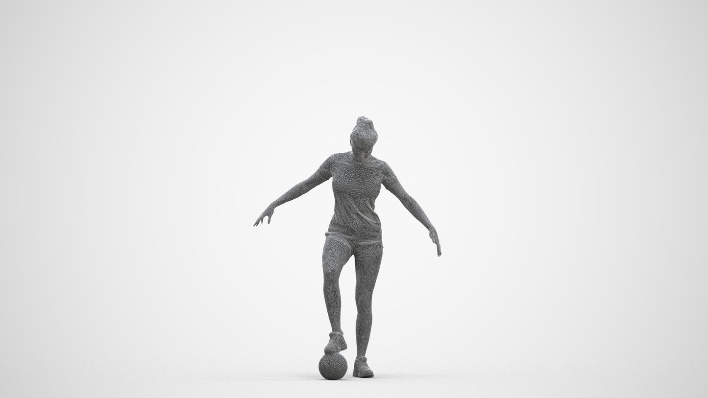 photogrammetry 3D woman sport, realistic human model archviz FBX, three-quarter front view render
