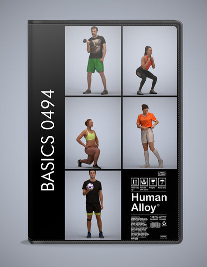 5 3D scanned people sport, photorealistic archviz pack for Enscape and SketchUp