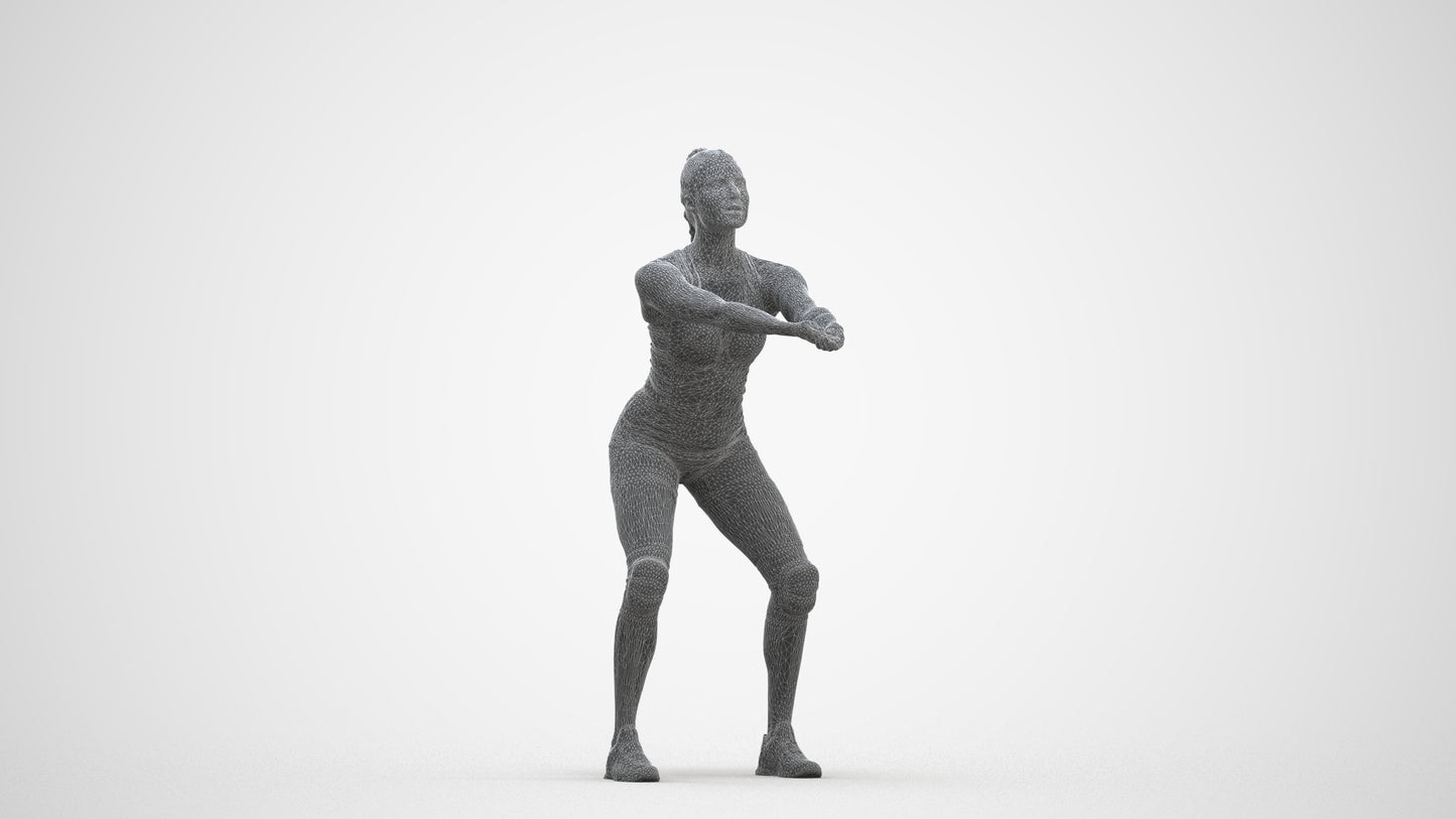 realistic 3D people woman sport, render-ready for V-Ray and Corona, FBX OBJ, three-quarter front view render