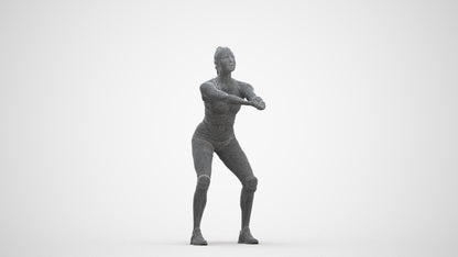 realistic 3D people woman sport, render-ready for V-Ray and Corona, FBX OBJ, three-quarter front view render