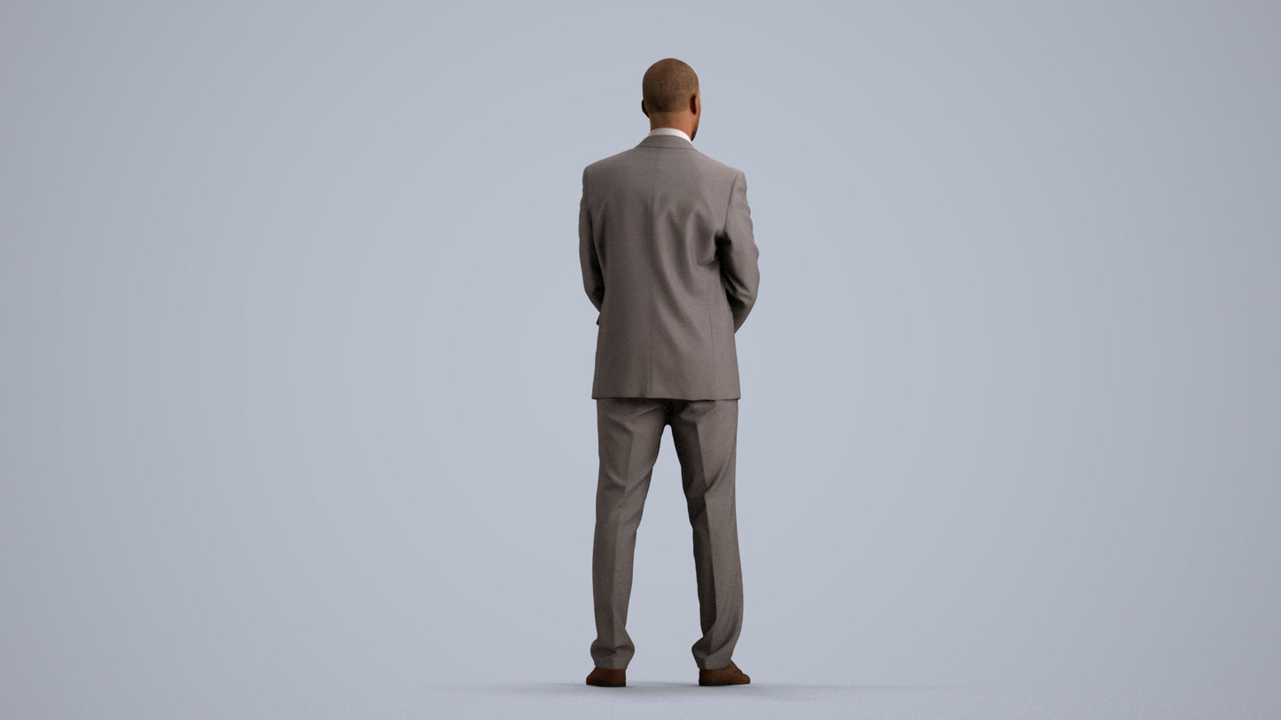 realistic 3D people man business, render-ready for V-Ray and Corona, FBX OBJ, front view render