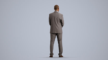 realistic 3D people man business, render-ready for V-Ray and Corona, FBX OBJ, front view render