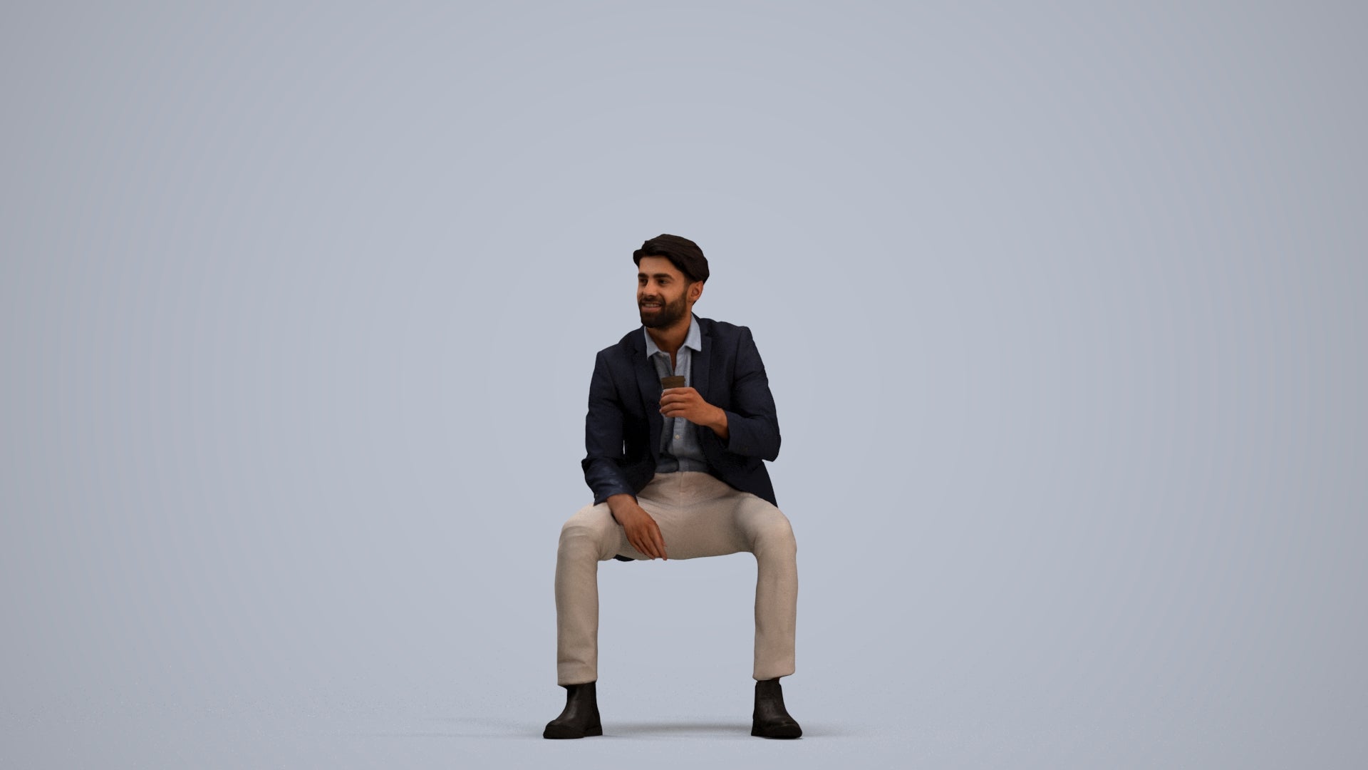 photogrammetry 3D man business, realistic human model archviz FBX, standing pose render