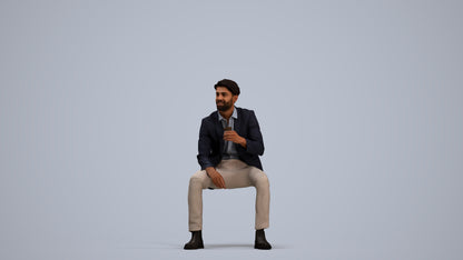 photogrammetry 3D man business, realistic human model archviz FBX, standing pose render
