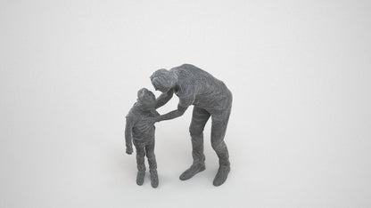 realistic 3D people girl casual kids, render-ready for V-Ray and Corona, FBX OBJ, wireframe three-quarter view