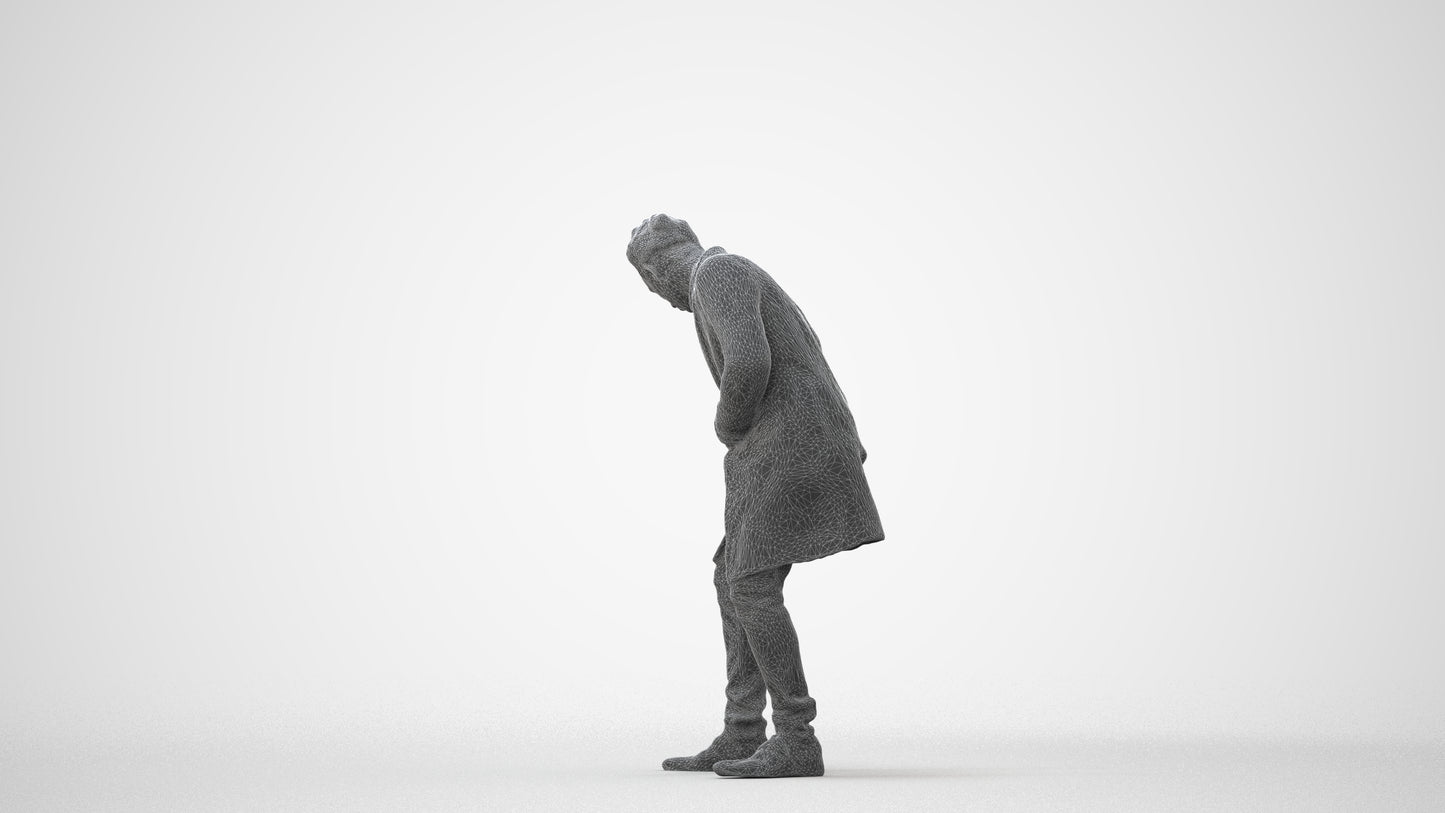 photogrammetry 3D man casual sitting, realistic human model archviz FBX, square thumbnail