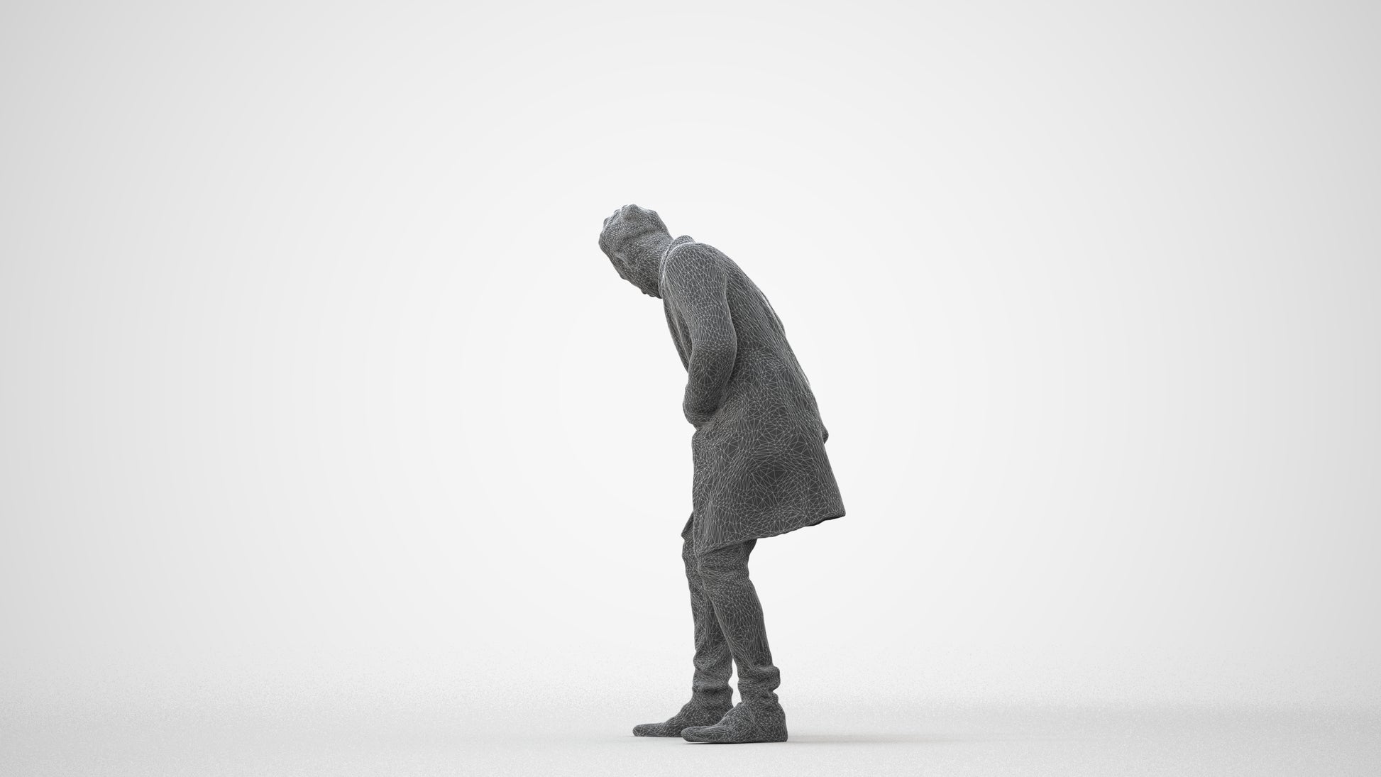 photogrammetry 3D man casual sitting, realistic human model archviz FBX, square thumbnail