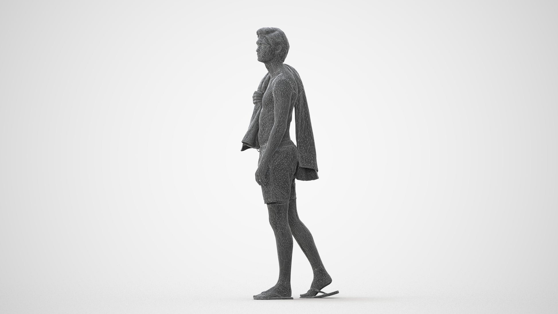 realistic 3D people man sport, render-ready for V-Ray and Corona, FBX OBJ, square thumbnail