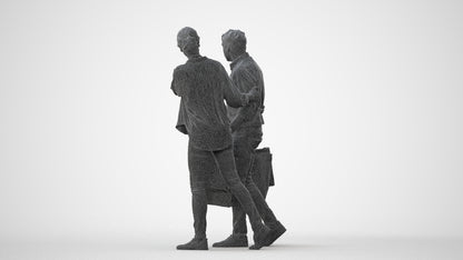 3D human model woman casual shopping, photogrammetry scanned person for archviz, square thumbnail