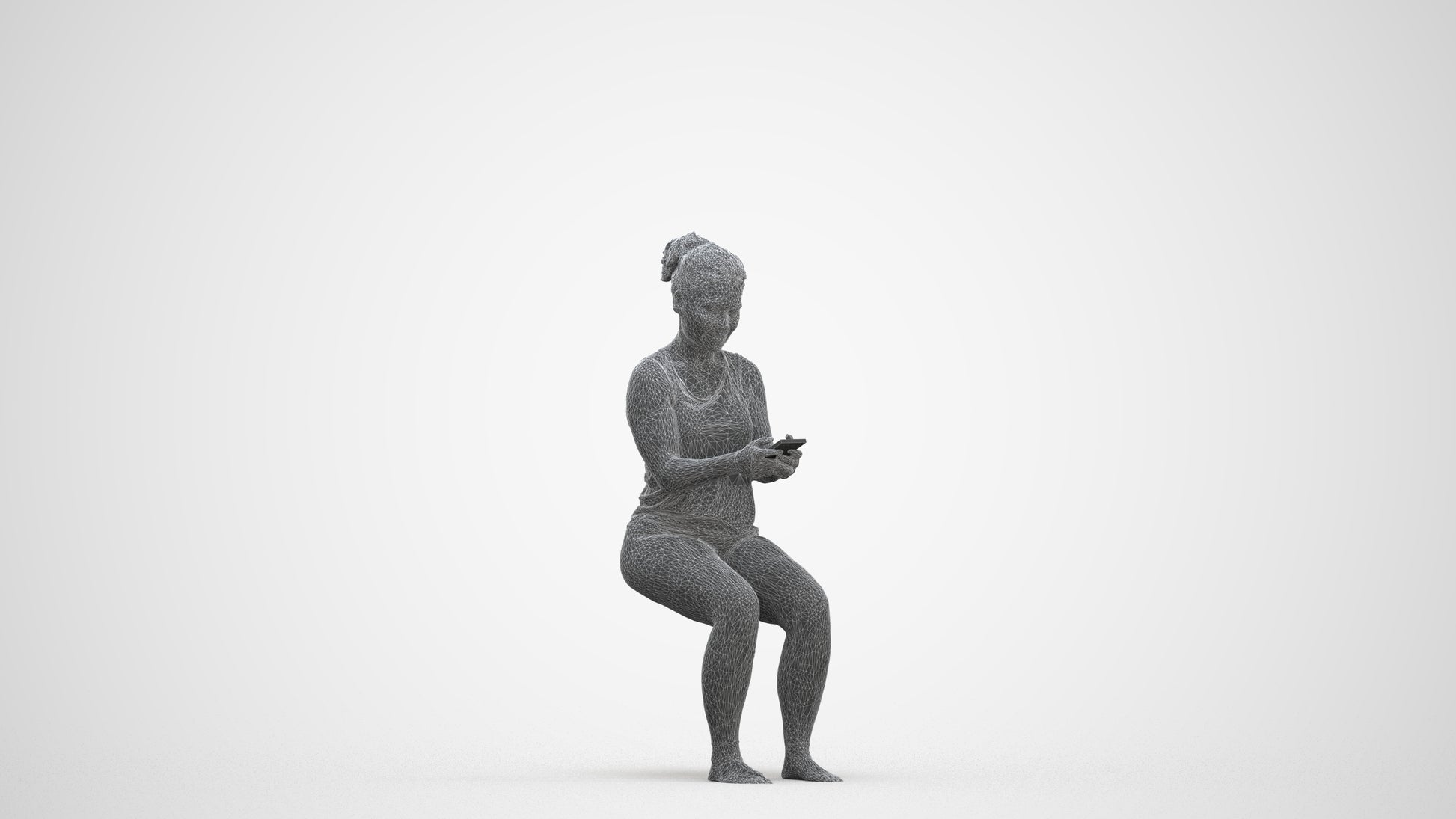 photogrammetry 3D woman sport, realistic human model archviz FBX, three-quarter front view render