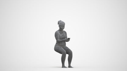 photogrammetry 3D woman sport, realistic human model archviz FBX, three-quarter front view render