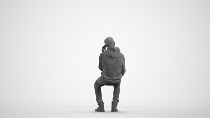 realistic 3D boy casual kids, scanned archviz people for Blender and 3ds Max, wireframe front view