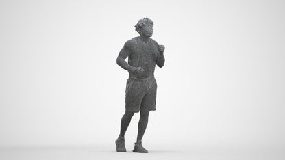 3D people model man sport, scanned human for 3ds Max rendering, three-quarter front view render