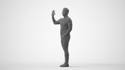 scanned 3D man casual standing, photogrammetry people for Enscape and V-Ray, square thumbnail