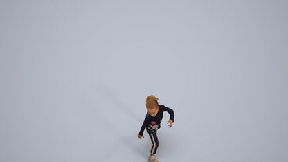 3D people model girl casual kids, scanned human for 3ds Max rendering, back view render
