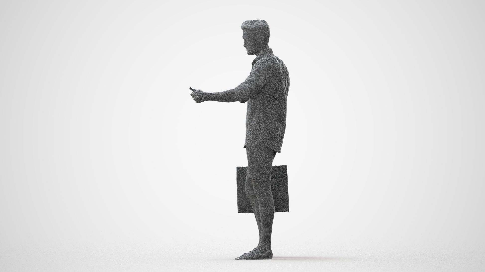 3D scanned man standing casual, photorealistic archviz people for Enscape and SketchUp, square thumbnail