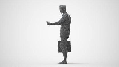 3D scanned man standing casual, photorealistic archviz people for Enscape and SketchUp, square thumbnail