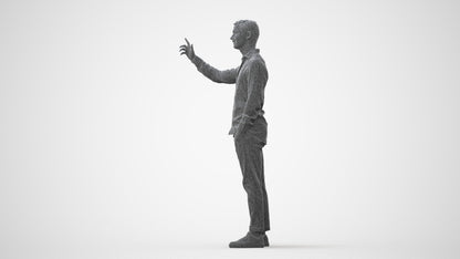 3D human model man casual standing, photogrammetry scanned person for archviz, square thumbnail