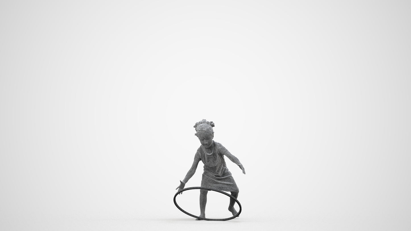 realistic 3D people girl casual kids, render-ready for V-Ray and Corona, FBX OBJ, wireframe side view