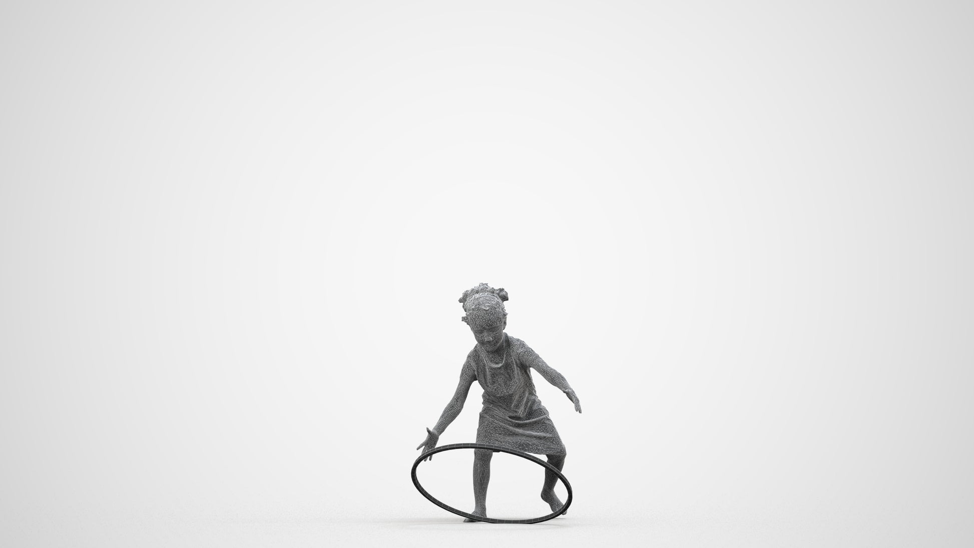 realistic 3D people girl casual kids, render-ready for V-Ray and Corona, FBX OBJ, wireframe side view