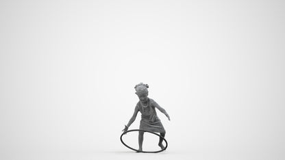 realistic 3D people girl casual kids, render-ready for V-Ray and Corona, FBX OBJ, wireframe side view