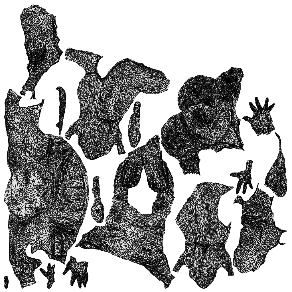 3D scanned woman sitting casual, photorealistic archviz people for Enscape and SketchUp, wireframe top-down view