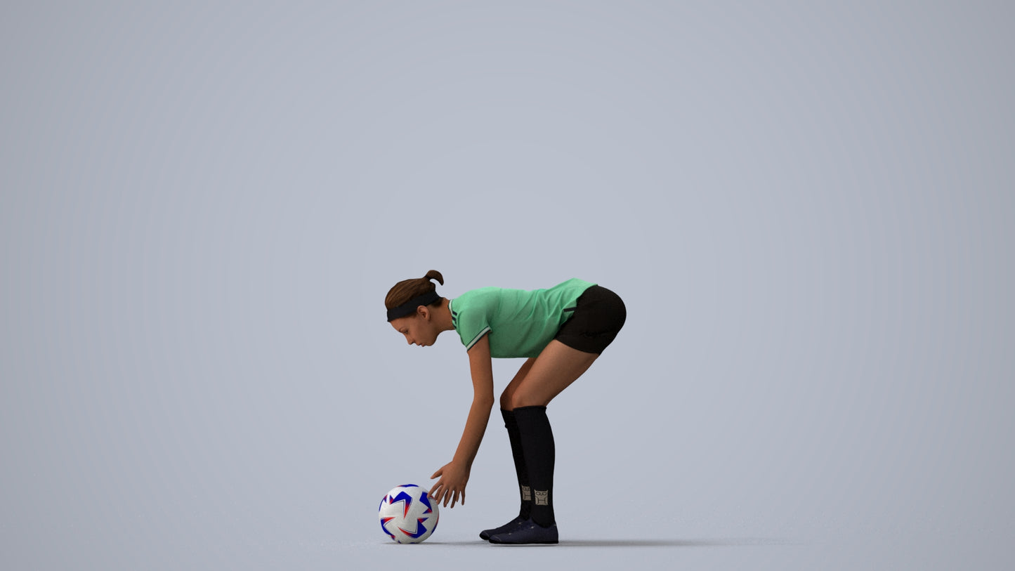 realistic 3D people woman sport, render-ready for V-Ray and Corona, FBX OBJ, three-quarter view render
