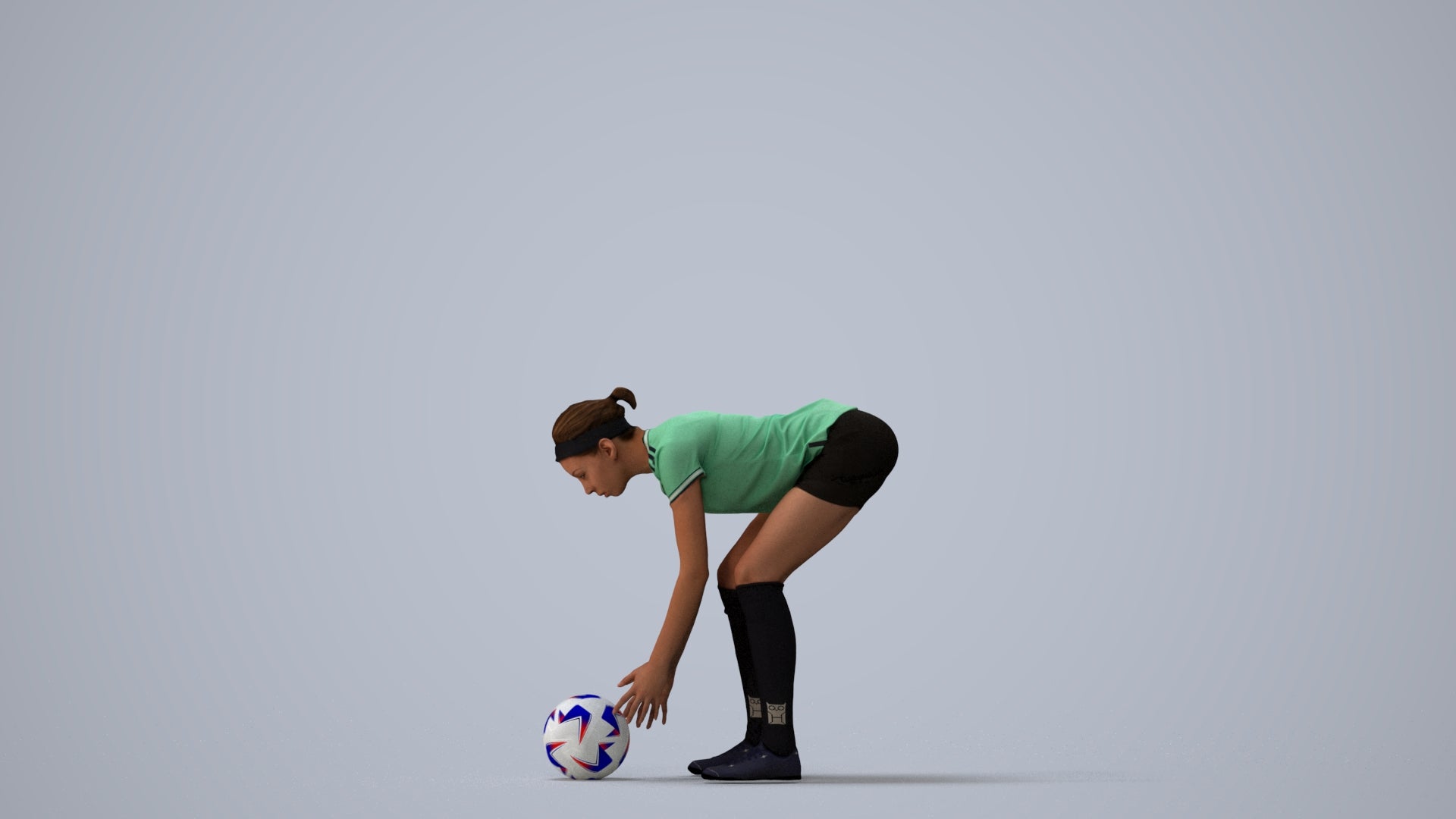 realistic 3D people woman sport, render-ready for V-Ray and Corona, FBX OBJ, three-quarter view render