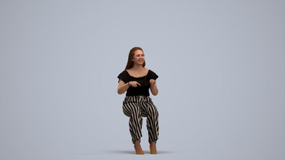 realistic 3D people woman casual sitting, render-ready for V-Ray and Corona, FBX OBJ, standing pose render