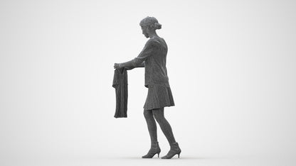 3D scanned woman bathroom casual, photorealistic archviz people for Enscape and SketchUp, square thumbnail