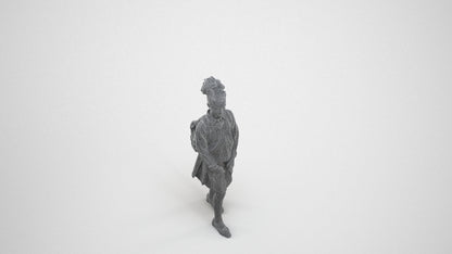 realistic 3D human girl kids, archviz people FBX OBJ for Blender, wireframe three-quarter view
