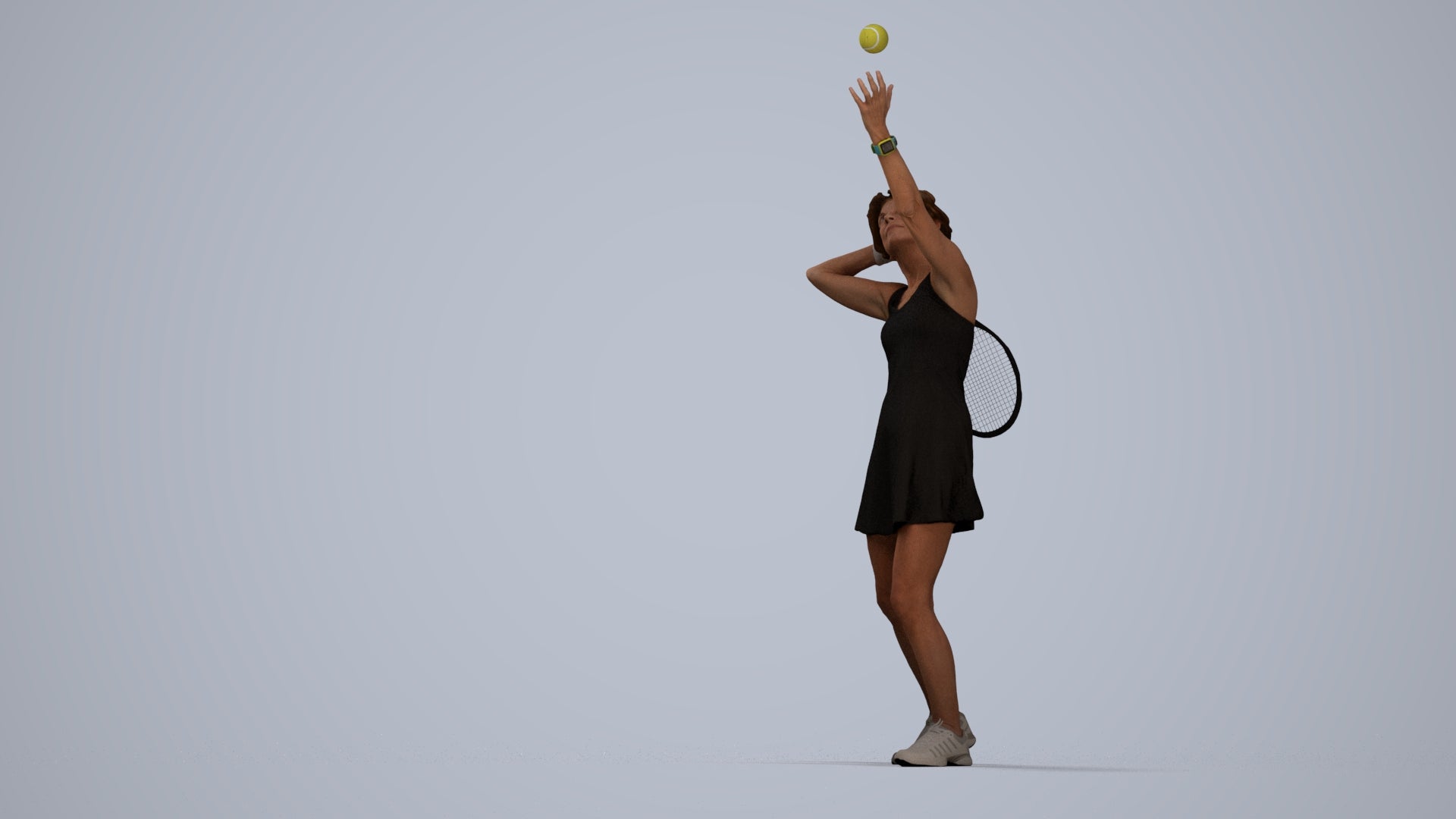 3D scanned woman sport, photorealistic archviz people for Enscape and SketchUp, top-down view render