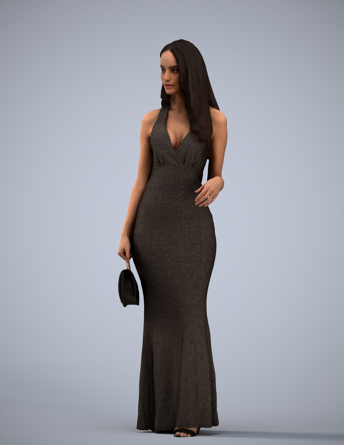 3D people model woman formal walking, scanned human for 3ds Max rendering