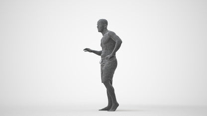 realistic 3D human man pool, archviz people FBX OBJ for Blender, square thumbnail