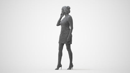 photogrammetry 3D woman casual walking, realistic human model archviz FBX, square thumbnail