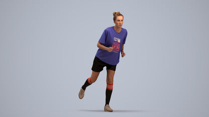 3D scanned woman sport, photorealistic archviz people for Enscape and SketchUp, standing pose render
