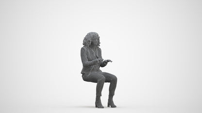 photogrammetry 3D woman business, realistic human model archviz FBX, three-quarter front view render