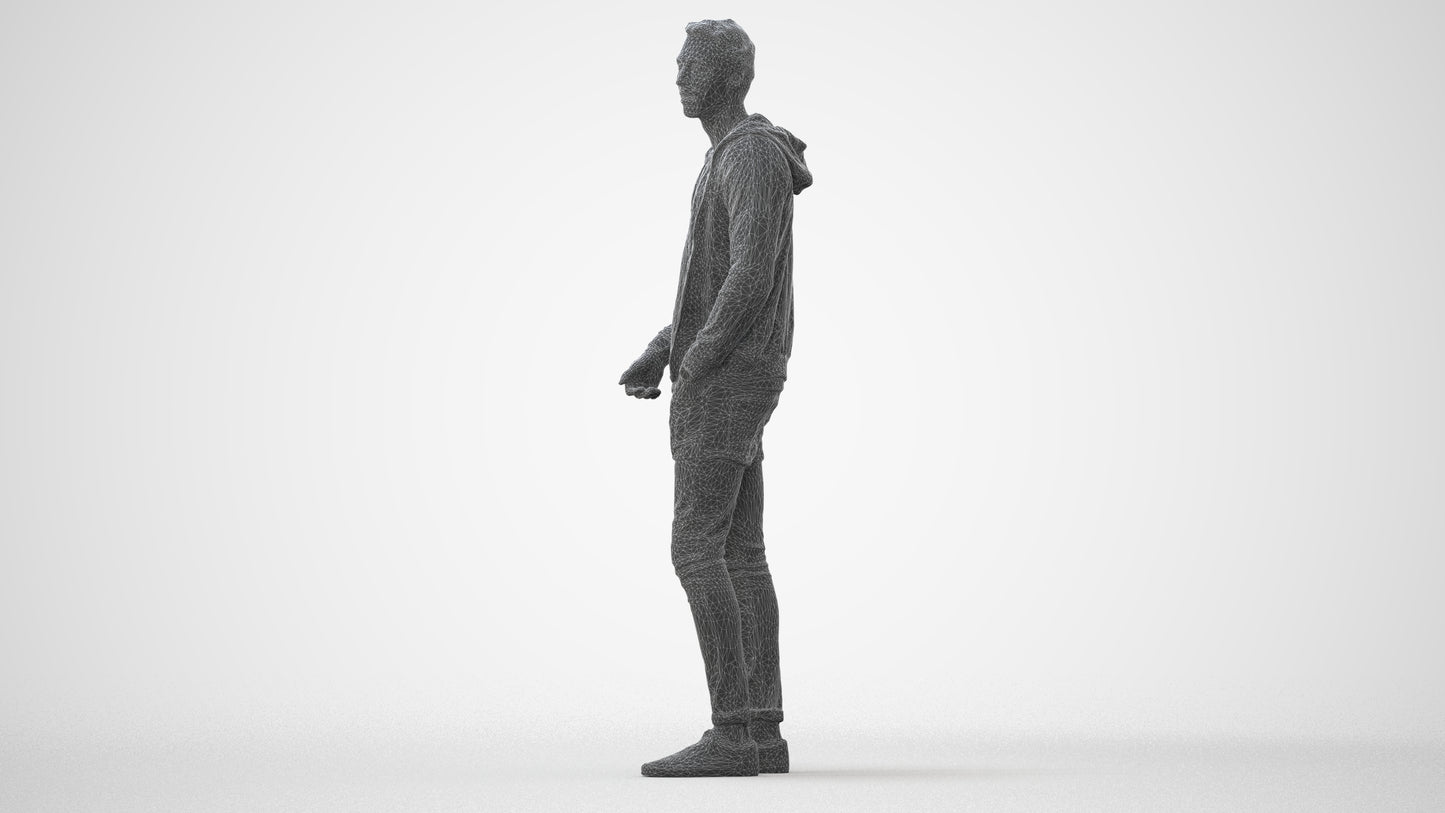 realistic 3D people man casual standing, render-ready for V-Ray and Corona, FBX OBJ, square thumbnail
