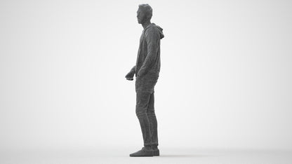 realistic 3D people man casual standing, render-ready for V-Ray and Corona, FBX OBJ, square thumbnail