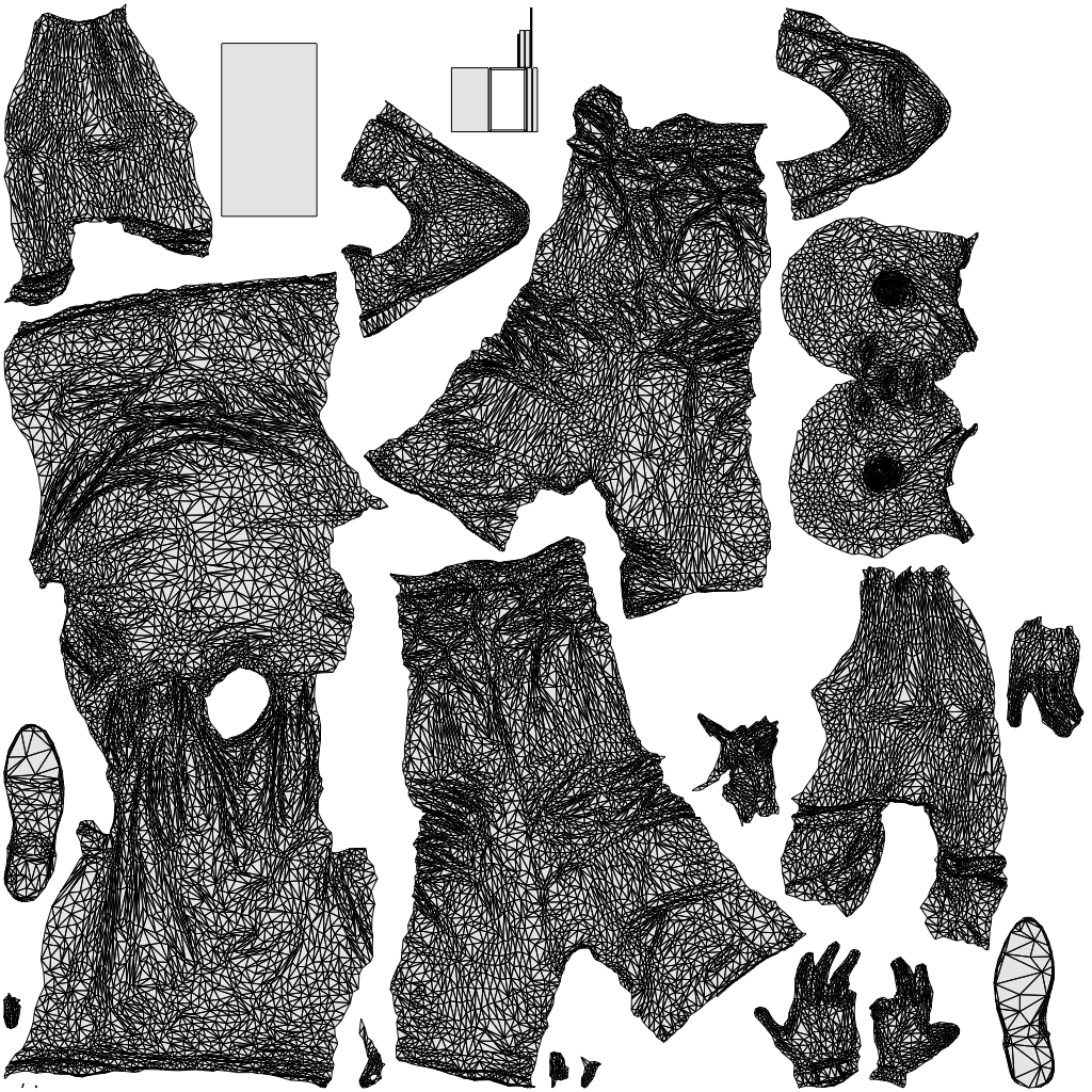 realistic 3D man casual standing, scanned archviz people for Blender and 3ds Max, wireframe top-down view