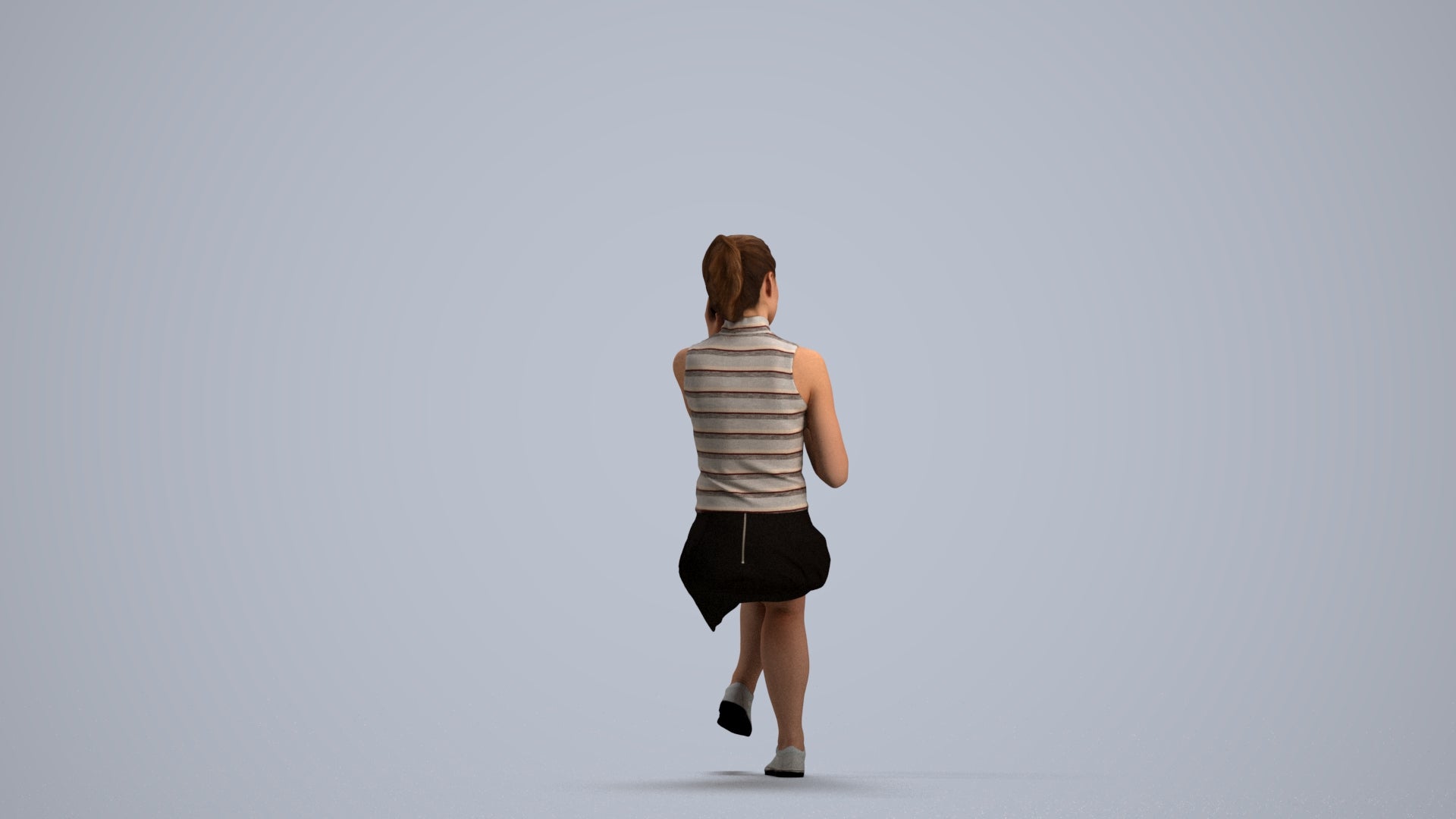 realistic 3D people woman sitting, render-ready for V-Ray and Corona, FBX OBJ, front view render