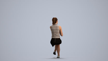 realistic 3D people woman sitting, render-ready for V-Ray and Corona, FBX OBJ, front view render