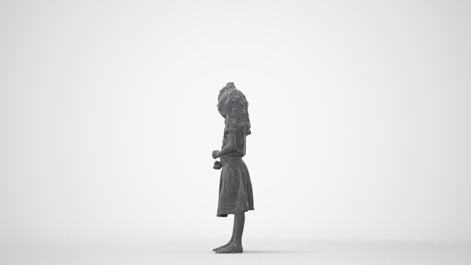 realistic 3D girl casual kids, scanned archviz people for Blender and 3ds Max, square thumbnail