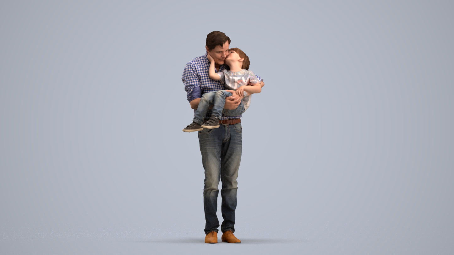 realistic 3D people boy casual kids, render-ready for V-Ray and Corona, FBX OBJ, standing pose render