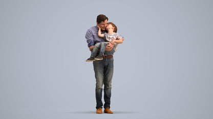realistic 3D people boy casual kids, render-ready for V-Ray and Corona, FBX OBJ, standing pose render