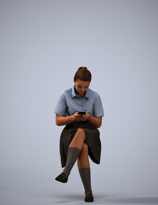 realistic 3D girl mix, scanned archviz people for Blender and 3ds Max