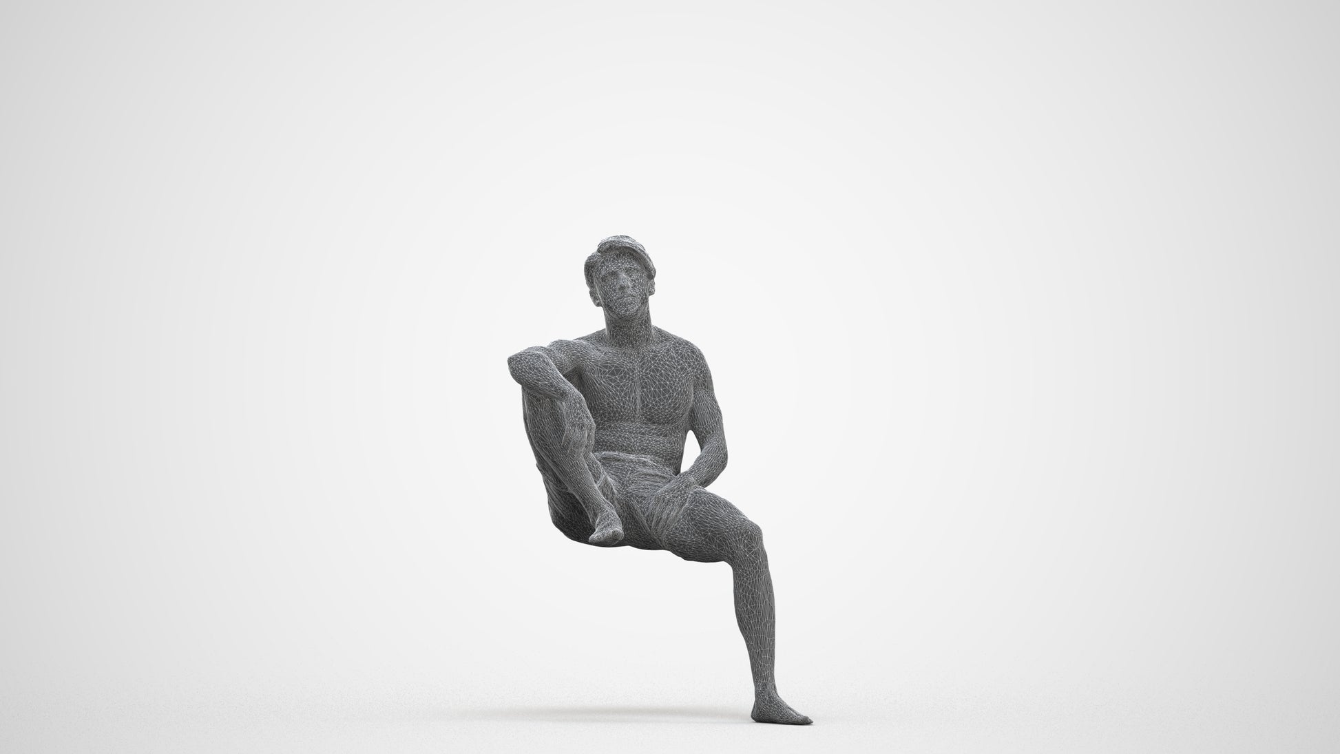 realistic 3D people man pool, render-ready for V-Ray and Corona, FBX OBJ, three-quarter front view render