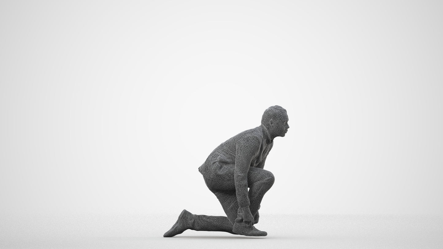 scanned 3D man business standing, photogrammetry people for Enscape and V-Ray, wireframe side view